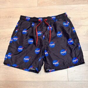 Chemistry NASA Swim‎ Trunks All Over Print Drawstring Shorts Mens Size Medium